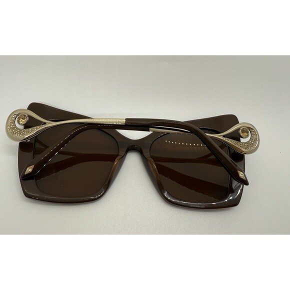 Swarovski Atelier SK271-P 48G Brown Cat Eye Sunglasses Frame 53-18-140 Italy COA - Picture 9 of 14